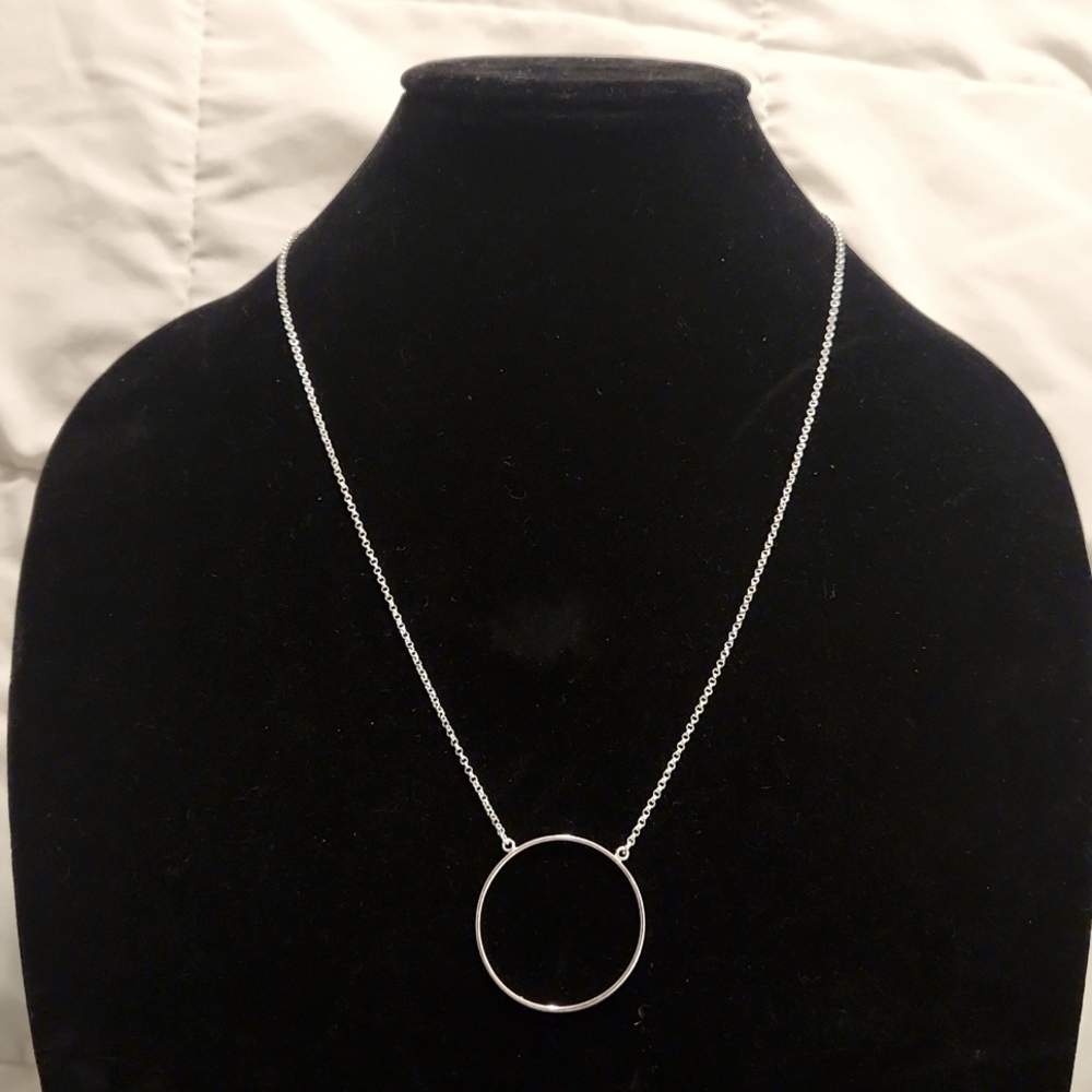 Lele Sadoughi Circle Silver Necklace